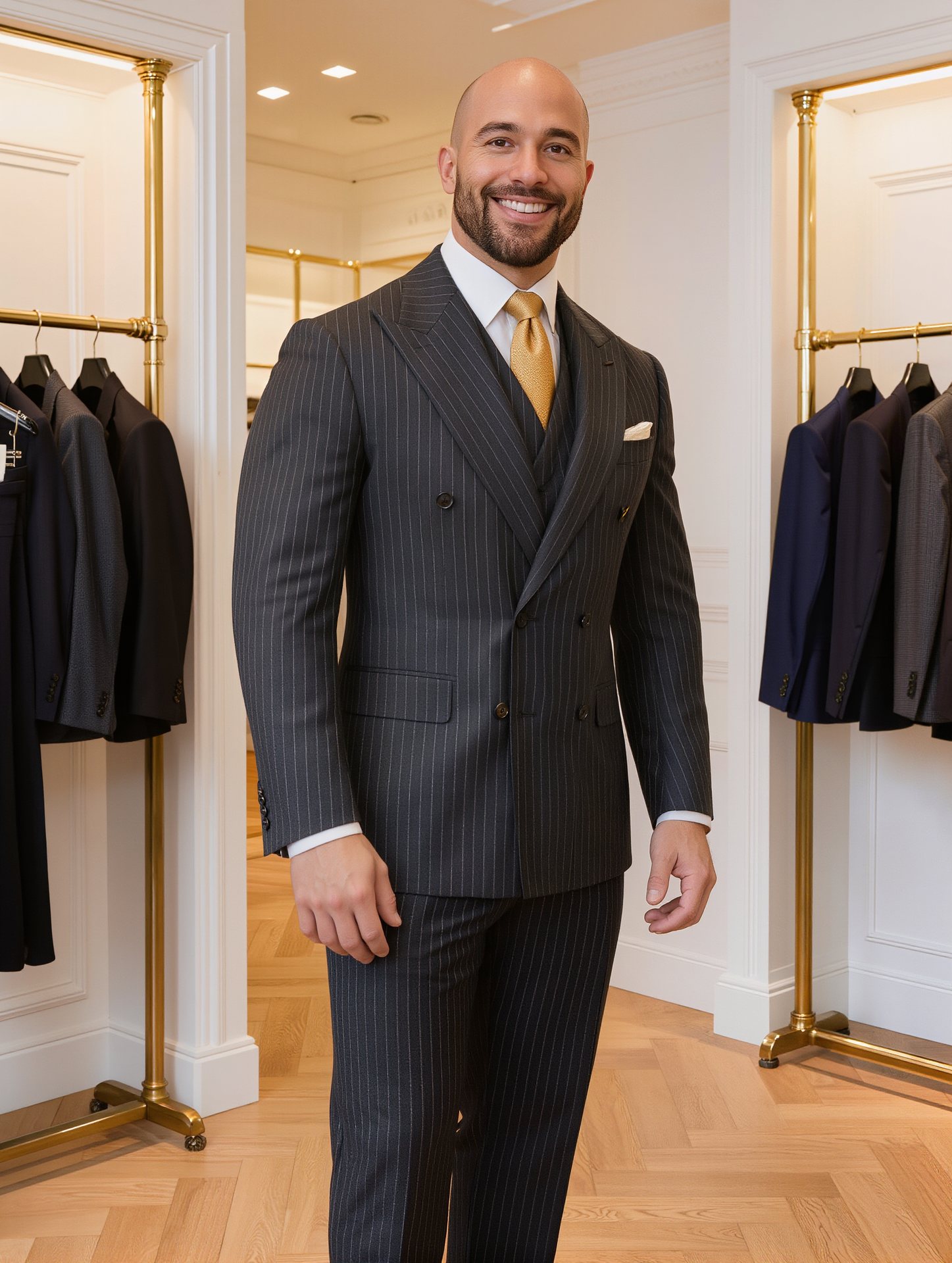 Charcoal pinstripe Big & Tall suit